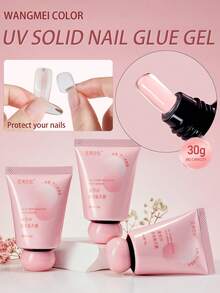 30克固体指甲油凝胶，UV/LED固化可卸指甲凝胶，强力指甲凝胶，适用于亚克力指甲延长、DIY居家美甲及美甲沙龙使用 - 30g - 查看 1
