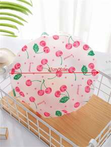 1pc Floral Waterproof PEVA Shower Cap, Suitable For Bathroom Home Decor, Autumn Decor, Back To School - Basic model - View 5