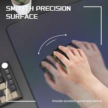 ATTACK SHARK CM03 专业电竞游戏鼠标垫 - 速度型防水表面，缝边设计，防滑橡胶底座，全息覆膜，渐变紫色（17.72 英寸 x 15.75 英寸 x 0.16 英寸） - 彩色 - 查看 3