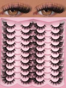 20 Pairs Cat Eye Lashes, Fluffy And Volume Eyelashes For Dramatic Look, Perfect For Makeup Lovers And Special Occasions - 貓精靈假睫毛 - 查看 8