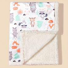 Newborn Printed Double-Layer Thick Sheepskin Baby Quilt Blanket Cartoon Children's Blanket Infant Stroller Cover Blanket Nap Blanket - Multicolor - View 9