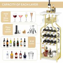 Estante para vino y estante para copas de vino - Dorado - Ver 5