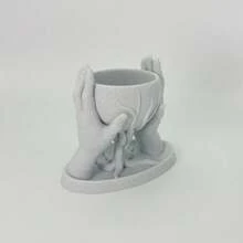 1pc Sculptural Vase With Marble Color Tone, Ins Style Desktop Decor, Succulent Planter - A - View 5