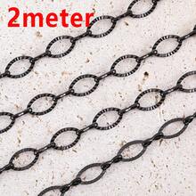 1m/2m Stainless Steel Gold Oval Embossed Chain With Lobster Clasp, Suitable For DIY Jewelry Making, Necklace And Bracelet - Chain - View 10