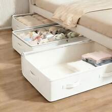 Bộ 3 hộp đựng đồ gấp gọn màu trắng dùng để cất đồ dưới gầm giường và tủ quần áo, với chức năng và tính linh hoạt tuyệt vời, có thể dùng để đựng chăn, váy, ga trải giường, gối, quần áo và các vật dụng khác, giúp tiết kiệm không gian dưới gầm giường. - Nhiều màu - Xem 6
