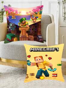 Minecraft 4 Different Pixel Cushion Covers - Size 17.71 X 17.71 Inches. Pixel Game Cushion Covers. Miner Party Chair Covers. Suitable For Home, Classroom, Bed, Sofa, Lounge Chair, Gaming Themed Pillows. Cushion Covers. Suitable For Home, Birthday Decor. Perfect For Fans, Gaming Room Decor And Pixel Themed Party Decorations. - Multicolor - View 9