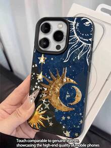 Ốp lưng điện thoại Moon1pc màu đen, họa tiết mặt trời cổ điển, chống thấm nước, chống rơi vỡ, chống trượt, mềm mại, tương thích với Apple và các dòng điện thoại khác. - Nhiều màu - Xem 4