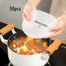 50pcs/100pcs White Oil Blotting Paper, Essential Cooking Tool & Accessory For Removing Grease From Food And Soup In The Kitchen - White - View 12