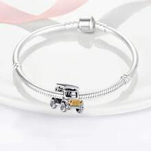 925 Silver Plated Car Charm, Suitable For Bracelets, Necklaces, DIY Jewelry Making, Suitable For Valentine's Day, Carnival And Other Festivals, Suitable For Women - Multicolor - View 2