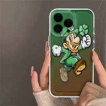 Diversión del Día de San Patricio con duendes. Esta elegante funda es compatible con los modelos  17, 16, 15, 14 Pro Max, 13, 12, 11, XR y XS Plus. Fabricada en silicona TPU, ofrece protección contra golpes y caídas, además de una sensación superior. Es un regalo ideal para familiares, amigos y seres queridos, y una opción perfecta para San Valentín.fundas para ,fundas,accesorios para celular,fundas para celular,fundas para  13,funda  13,funda  16,funda  17 pro max,funda  15,fundas para  16,fundas  11,fundas ,Duende,Trébol,cerveza,Día de San Patricio - transparente - Ver 5