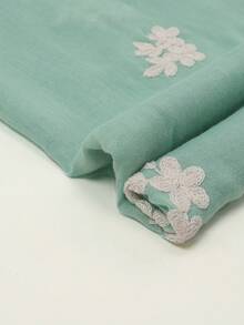 1 chiếc khăn choàng/khăn quàng cổ nữ thời trang xuân/thu thêu hoa, thích hợp mặc hàng ngày. - Màu xanh Bạc hà - Xem 4