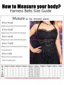 1pc Women's Black Gothic Style Silver Double Bar Criss-Cross Suspender, Suitable For Halloween Party Or Daily Commute Outfit - Black - View 3