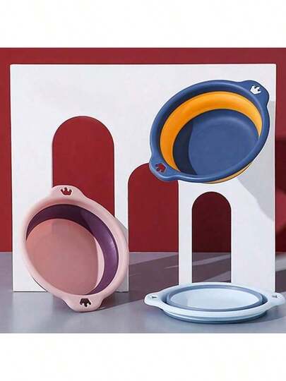 1pc Lightweight TelescopicPortable Folding Wash Basin - Easy Storage With Hook For Camping And Traveling