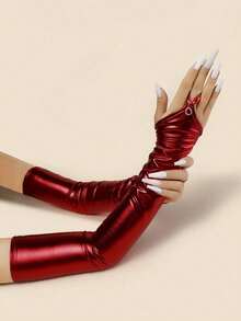 1pc Long Rhinestone Elastic Sleeve Gloves For Women, Party & Ball - Multicolor - View 8