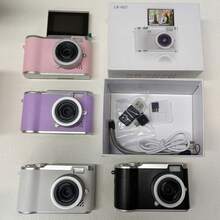 ¡Pantalla plegable para estudiantes! Cámara retro CCD + HD 720P/1080P, incluye tarjeta de 32G, lector de tarjetas, adaptador - Multicolor - Ver 6