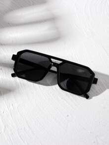 1 cái/2 cái/3 cái Kính thời trang gọng vuông cầu đôi cho nữ - Xám - Xem 5