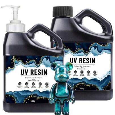 500g/1000g Boxed UV Resin Kit, Odorless Upgraded, Clear UV Epoxy Resin, Fast Curing, For Jewelry Making, Handcraft DIY, Decorative Coating