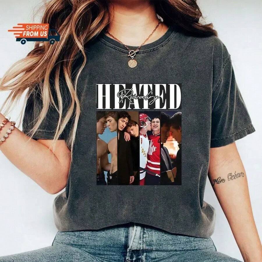 Comfort Color Rivalry Heated Shirt, Vintage Ilya Rozanov Shane Hollander Tee, Hudson Williams Connor Storrie T-Shirt - 黑色 - 查看 1