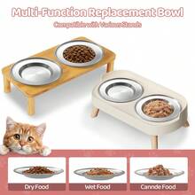 2个耐用不锈钢猫碗，防滑宠物喂食器，深底设计防止食物溢出，轻便易清洗，适合猫和小型犬，大直径宠物食品和水碗 - - - 查看 8