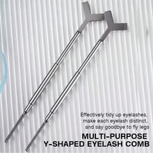 1pc Y-Shaped Eyelash Curler Tool, Professional Eyelash Separator Tool, Eyelash Curling And Tinting Tool With Comb, Stainless Steel Eyelash Straightening Brush, Eyelash Curling Comb, 3-In-1 Eyelash Curling Assist Tool - Multicolor - View 4