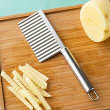 Wavy Cutting Tool For Vegetables And Fruits, Salad Knife, French Fry Cutter, Steel Potato Slicer, Cucumber, Carrots - [1PCS] - View 9