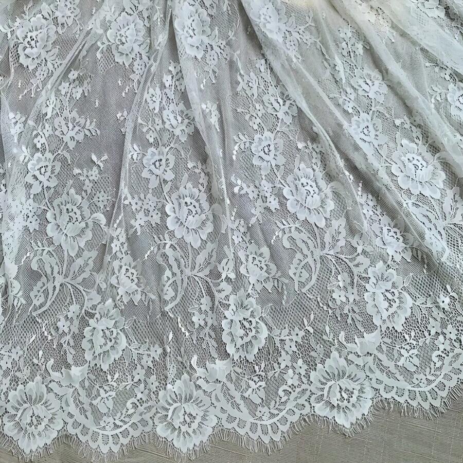 3 Meters X 1.5m Eyelash Lace Fabric, Suitable For Wedding Dress, Tablecloth, Curtain And Other Sewing Projects