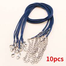 10pcs 45+5cm DIY Necklace Wax Thread Jewelry Accessories Necklace Rope Leather Rope Jewelry Making Parts Craft Supplies (20 Colours) - Multicolor - View 25