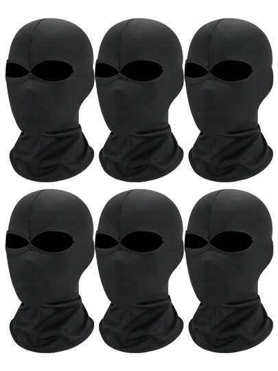 1个/多个 男女通用纯色拉法帽滑雪面罩，防风防紫外线户外运动头套，适合骑行、徒步旅行