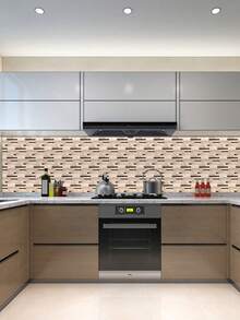 5入組磚塊圖案防水廚房貼紙 - 彩色 - 查看 9