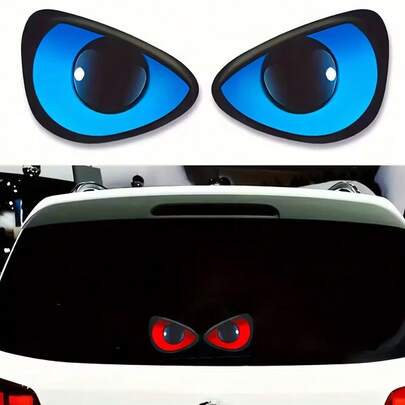 1pc/3pcs Eye-Catching Devil's Eye Personalized Creative Sticker For Car, Electric Vehicle, Motorcycle