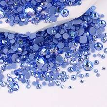 SS6 2mm-SS12 3mm, 1440pcs/Pack, SS16 4mm, 720pcs/Pack, SS20 4.8mm, 360pcs/Pack, SS30 6.4mm, 288pcs/Pack, Round Flat Bottom Glass Crystal Rhinestones, Multi-Color Crystal Gems Hot-Fix DMC Jewelry Beads For DIY Nail Art, Clothing, Bags, Shoes, Crafts, Sparkling Nail Stickers Decoration - Multicolor - View 186