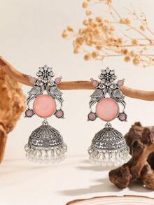 一对优雅波西米亚风铃铛耳环，仿珍珠流苏，时尚饰品，适合女性和女孩日常佩戴，也适合节日、婚礼和派对等场合/珠宝礼品 - 經典的 - 查看 2