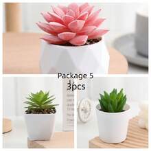 人造绿色植物迷你盆栽，复古仿苔藓塑料花盆，DIY泡沫花束盆栽，人造杜鹃花，家居卧室装饰，多肉植物盆栽，桌面摆件家居装饰 - A - 查看 7