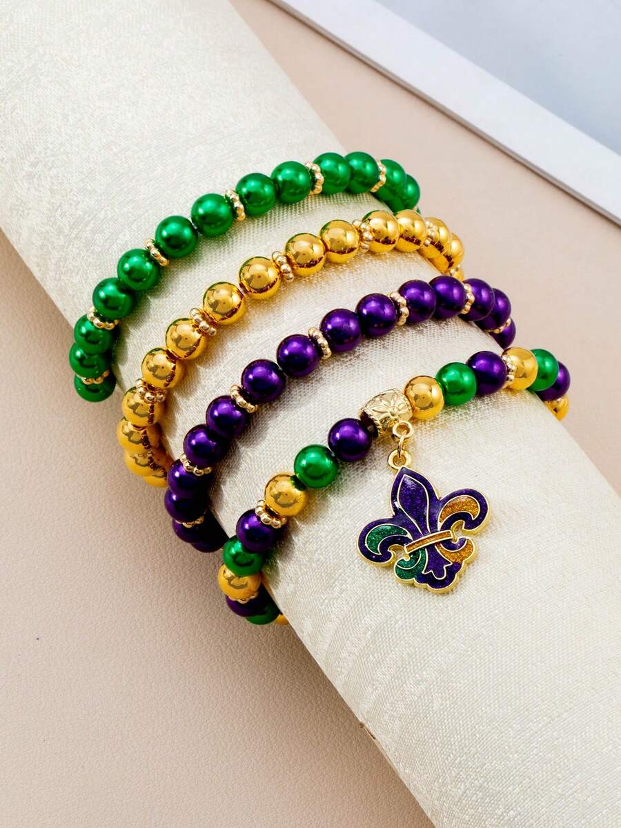 Vòng tay nhiều lớp bằng đất sét polymer phong cách lễ hội Bohemian Western Gras, mặt hàng thương mại điện tử xuyên biên giới phổ biến. - Nhiều màu - Xem 1