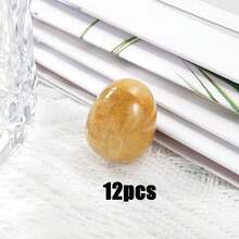 6/12 Pcs Natural Crystal Healing Stones Set - White Crystal, Rose Quartz, Tiger's Eye, Yellow Jade, Golden Swan, And Watermelon Red Gemstones For Home Decor, Meditation, Energy Healing, And Gift - Multicolor - View 18