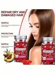 Moroccan Oil Hair Capsules, For Hair Care, Keep Hair Soft And Shiny Booster, Suitable For All Hair Types, Ideal For Holiday, Party, Travel,  And Cosplay, For Valentine'S Day, Valentines Gift, Suitable For Spring Personal Care - A - View 2