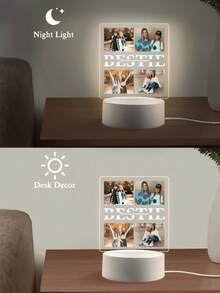 1pc Customized Photo Night Light, Suitable For Women, Men, Couples, Family And Friends, Can Be Customized For Holidays, Anniversaries, Creative Colorful Surprise Gift, With Acrylic LED Light Base And Round Lamp Frame - Good Friend Custom Lights - View 5