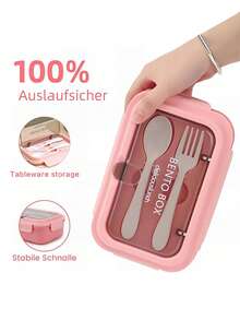 午餐盒套装，包含便当盒及餐具、早餐杯、燕麦杯、保温袋，适合工作、学校和户外活动，分隔式午餐盒，返校学生用品 - 彩色 - 查看 9