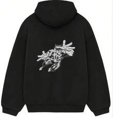 Men's And Women's Graphic Hoodie, Spider Graphic Man Hoodie,Fashionable Men's  Hoodie, Surprise Gift For Friends And Family, Knit Fabric, For Autumn And Winter - 黑色14 - 查看 1