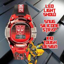 - Reloj para niños, visualización LCD, bisel metálico, correa cómoda ajustable, lata coleccionable, perfecto para niños y niñas, Varios colores, Transformadores,40977798 - Multicolor - Ver 5