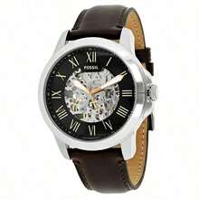 Fossil Men's Automatic Mechanical Leather Three-Hand Watch, Stainless Steel Case/Scratch-Resistant Glass Lens ME3111/ME3100/ME3101/ME3102 - Brown - View 5