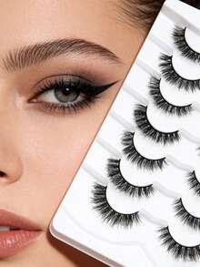 7对假睫毛，采用柔软的仿貂毛制成。它们适合作为日常妆容的自然美妆工具。 - 彩色 - 查看 9