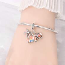 925 Sterling Silver Travel Collection-Red Bus Bead, New Adventure Bead, Capture The Moment Bead, Cat Bead, Sweet Departure Pendant, Travel Map Charm, Travel Pendant, Summer Travel Charm, Red Suitcase, Fun Suitcase Bead. Perfect For Sterling Snake Chain Bracelets, Necklaces, Bangles, Bead Chains, DIY Jewelry Crafting, And Luxurious Bestie Gifts. - Multicolor - View 3