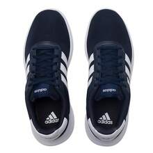 Adidas 男士透气网面运动鞋，减震轻便休闲跑步鞋 - 藏青藍/白色 - 查看 8