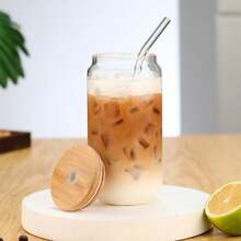 24pcs/550ml Large Transparent Straw Cups With Lids & Straws, Modern Glass Coffee Mugs, Soda Cans, High Borosilicate Glass Cups, Cold Drink Tumblers, Nordic Style Milk Tea Beer Juice Glasses With Straws, Suitable For Home, Office, Daily Use, Gathering, Beverage Cans, Water Cups, Coffee Mugs, Tea Cups, Multi-Purpose, Odorless