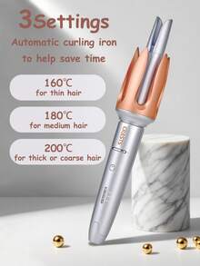 CRASTS 25mm Automatic Curling Iron, Large Curl & Wave, Bangs Curler, French Curl, Slouchy Curling Tool, Damage-Free Automatic Curler - Grey - View 9