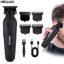 500mAh Battery Capacity Electric Hair Clipper, Professional Haircutting Tool With 4 Limit Combs, USB Rechargeable, Men's Haircut Kit - Black - View 2