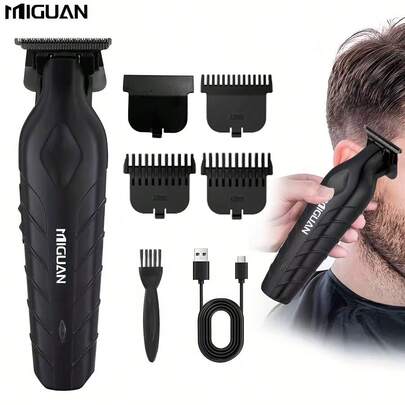 Cortadora de cabello eléctrica con capacidad de batería de 500mAh, herramienta de corte de cabello profesional con 4 peines limitadores, recargable por USB, kit de corte de cabello para hombres