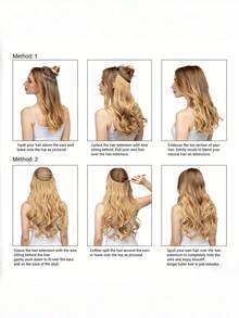 22英寸无夹隐形合成直发假发，黑色、金色、酒红色可选，一体式自然仿鱼线隐形无缝长直发接发，适合女性，可用于派对、节日、送礼、音乐节等场合。 - 彩色 - 查看 9