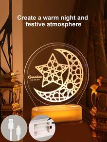 LED发光星月挂饰，室内窗饰，氛围照明，需电池，节日装饰 - 彩色 - 查看 20